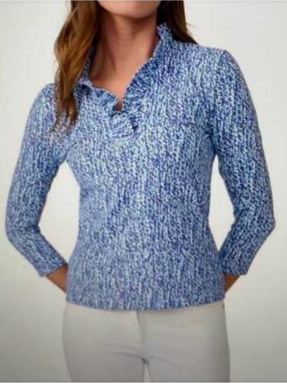 J. McLaughlin Durham Ruffle Top M